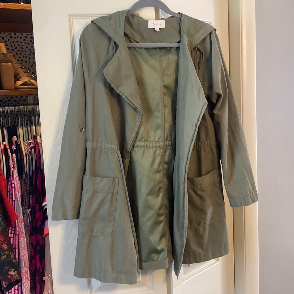 Becool Hooded Faux Suede Long Jacket. Women Size M.